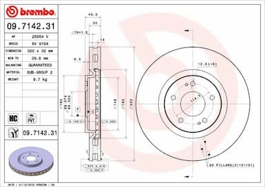 Bremžu diski BREMBO 09.7142.31 1