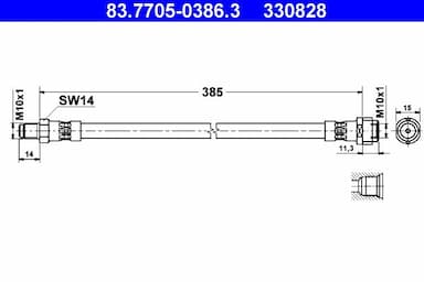 Bremžu šļūtene ATE 83.7705-0386.3 1