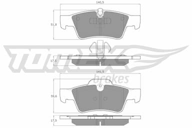 Bremžu uzliku kompl., Disku bremzes TOMEX Brakes TX 14-58 1