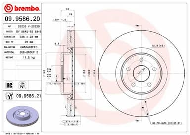 Bremžu diski BREMBO 09.9586.21 1