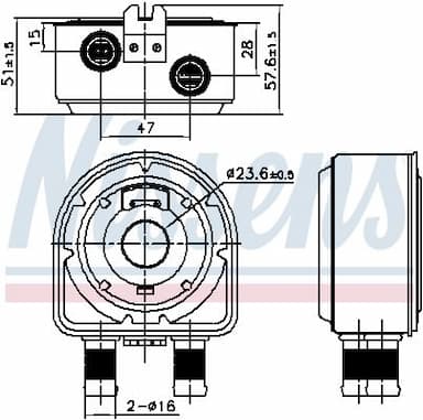 Eļļas radiators, Motoreļļa NISSENS 91295 6