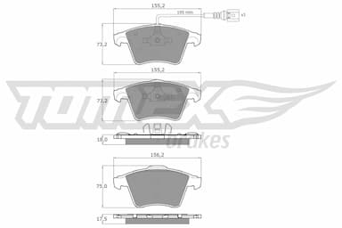 Bremžu uzliku kompl., Disku bremzes TOMEX Brakes TX 13-931 1