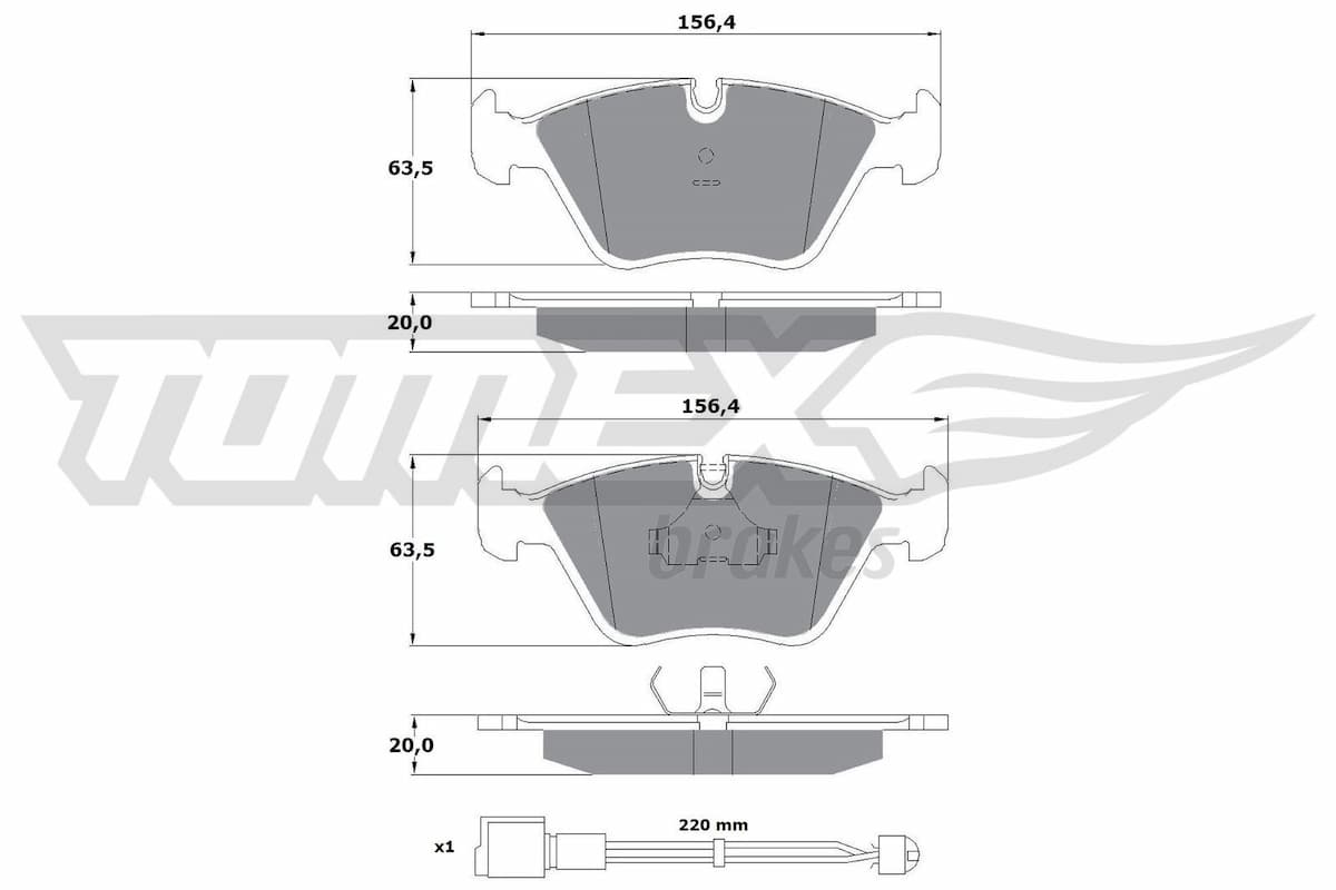 Bremžu uzliku kompl., Disku bremzes TOMEX Brakes TX 10-691 1