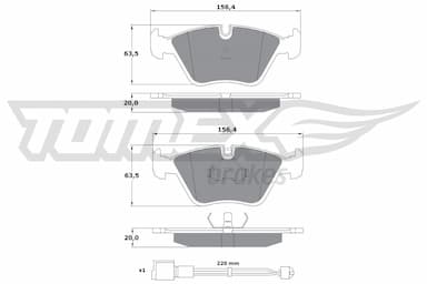 Bremžu uzliku kompl., Disku bremzes TOMEX Brakes TX 10-691 1