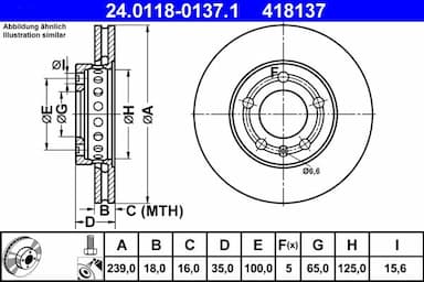 Bremžu diski ATE 24.0118-0137.1 1