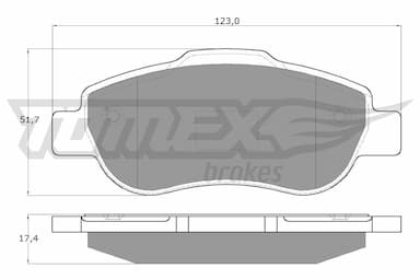 Bremžu uzliku kompl., Disku bremzes TOMEX Brakes TX 14-43 1