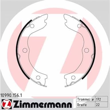 Bremžu loku kompl., Stāvbremze ZIMMERMANN 10990.156.1 1