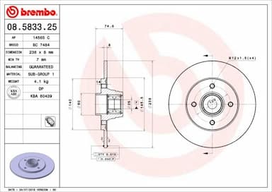 Bremžu diski BREMBO 08.5833.25 1