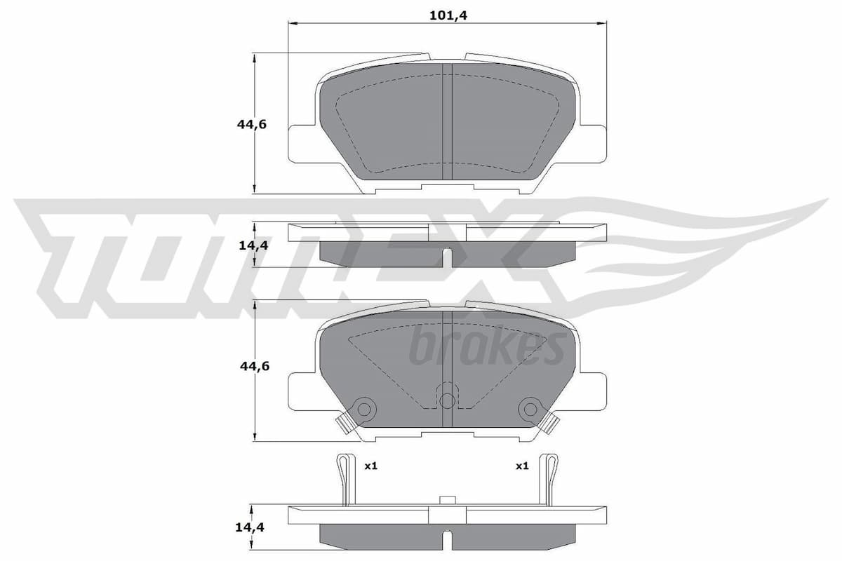 Bremžu uzliku kompl., Disku bremzes TOMEX Brakes TX 17-30 1