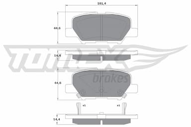 Bremžu uzliku kompl., Disku bremzes TOMEX Brakes TX 17-30 1