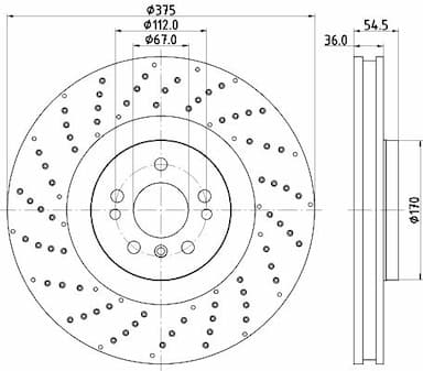 Bremžu diski HELLA 8DD 355 125-041 4