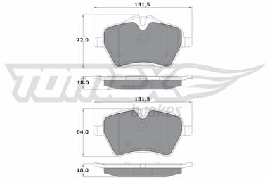 Bremžu uzliku kompl., Disku bremzes TOMEX Brakes TX 16-04 1