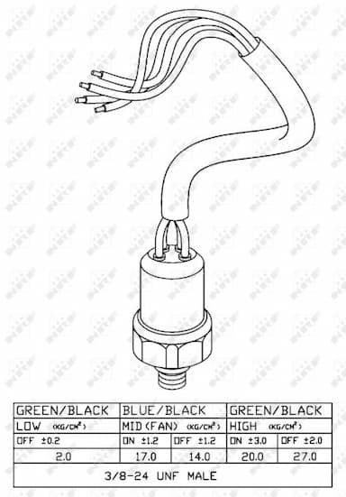 Spiediena slēdzis, Gaisa kondicionēšanas sistēma NRF 38918 5