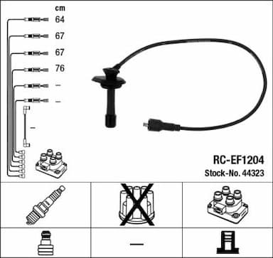 Augstsprieguma vadu komplekts NGK 44323 1