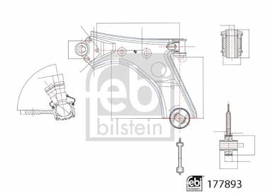 Neatkarīgās balstiekārtas svira, Riteņa piekare FEBI BILSTEIN 177893 2