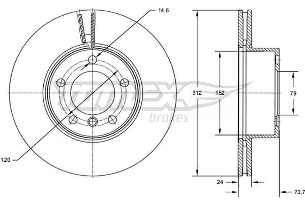 Bremžu diski TOMEX Brakes TX 72-78 1