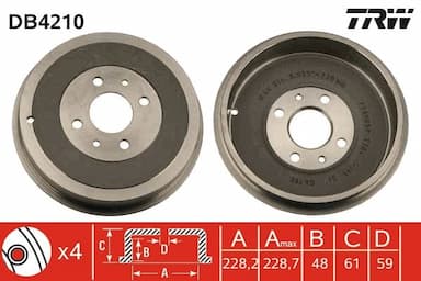 Bremžu trumulis TRW DB4210 1