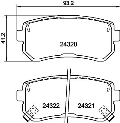 Bremžu uzliku kompl., Disku bremzes HELLA 8DB 355 006-961 1