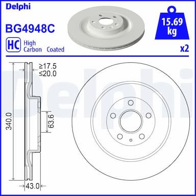 Bremžu diski DELPHI BG4948C 1