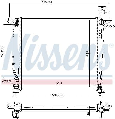 Radiators, Motora dzesēšanas sistēma NISSENS 666223 1