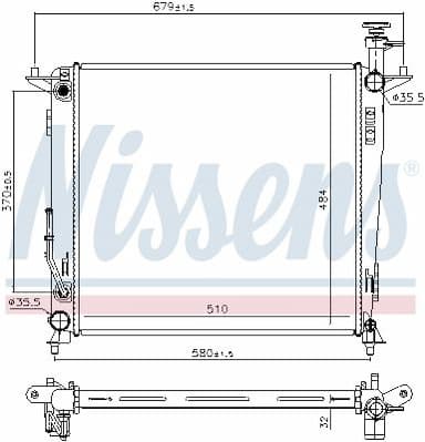 Radiators, Motora dzesēšanas sistēma NISSENS 666223 1