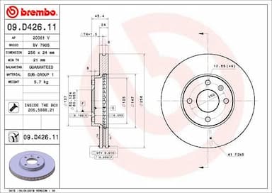 Bremžu diski BREMBO 09.D426.11 1