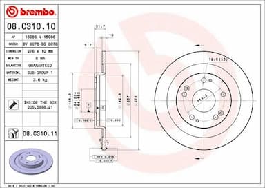 Bremžu diski BREMBO 08.C310.11 1