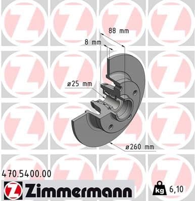 Bremžu diski ZIMMERMANN 470.5400.00 1