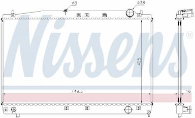 Radiators, Motora dzesēšanas sistēma NISSENS 64654A 6