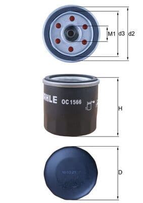 Eļļas filtrs MAHLE OC 1566 1