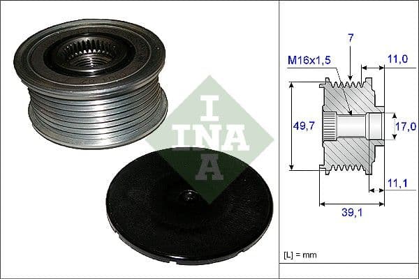 Ģeneratora brīvgaitas mehānisms INA 535 0084 10 1