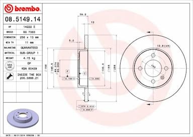 Bremžu diski BREMBO 08.5149.14 1