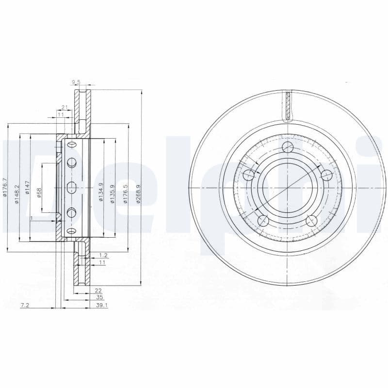 Bremžu diski DELPHI BG3525 1