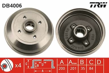 Bremžu trumulis TRW DB4006 1