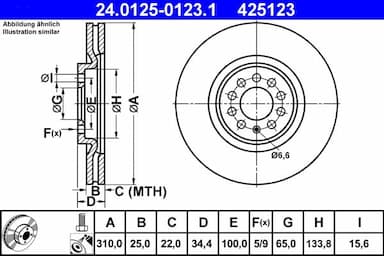 Bremžu diski ATE 24.0125-0123.1 1