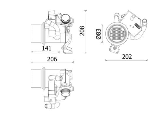 Radiators, Izplūdes gāzu recirkulācija MAHLE CE 39 000P 1