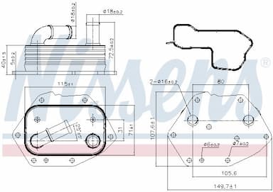 Eļļas radiators, Motoreļļa NISSENS 90808 6