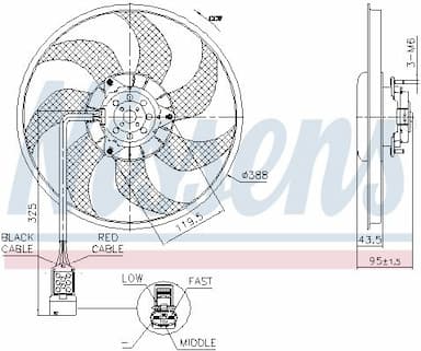 Ventilators, Motora dzesēšanas sistēma NISSENS 850091 6