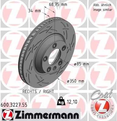 Bremžu diski ZIMMERMANN 600.3227.55 1