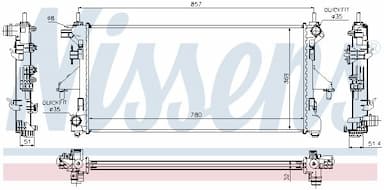 Radiators, Motora dzesēšanas sistēma NISSENS 63555A 5