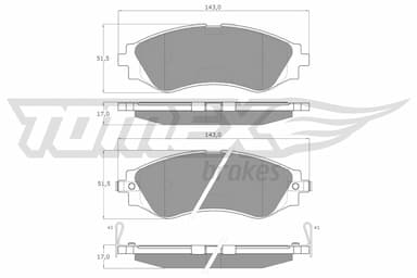 Bremžu uzliku kompl., Disku bremzes TOMEX Brakes TX 11-80 1