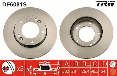 Bremžu diski TRW DF6081S 1