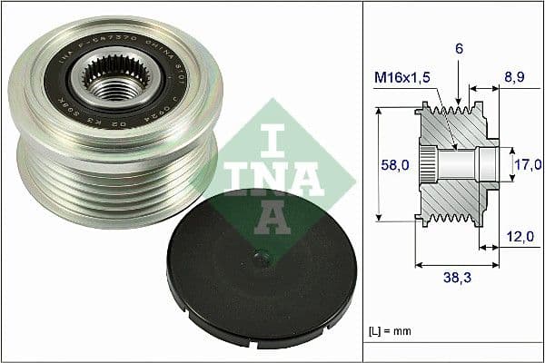 Ģeneratora brīvgaitas mehānisms INA 535 0266 10 1