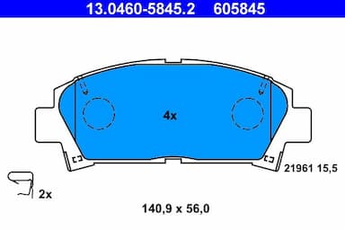 Bremžu uzliku kompl., Disku bremzes ATE 13.0460-5845.2 1