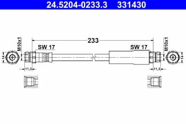 Bremžu šļūtene ATE 24.5204-0233.3 1