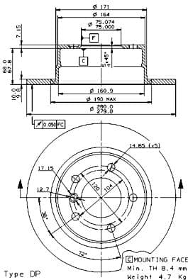 Bremžu diski BREMBO 08.9859.81 1