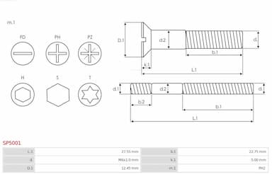 Remkomplekts, Ģenerators AS-PL SP5001 2