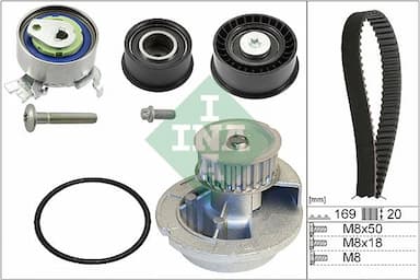 Ūdenssūknis + Zobsiksnas komplekts INA 530 0078 31 1