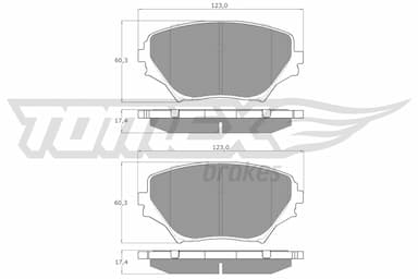 Bremžu uzliku kompl., Disku bremzes TOMEX Brakes TX 13-85 1