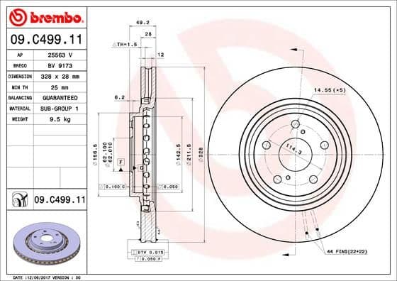 Bremžu diski BREMBO 09.C499.11 1